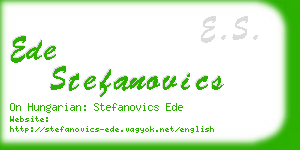 ede stefanovics business card